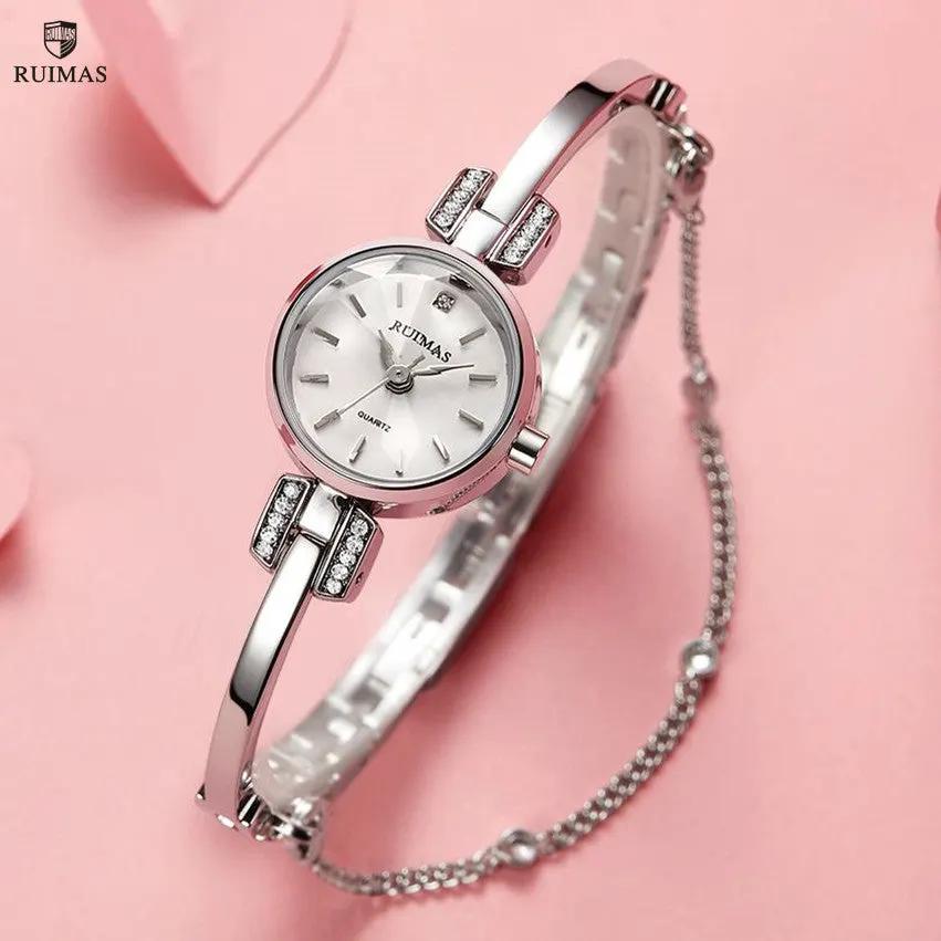 RUIMAS Fashion Women Watches Diamond Ladies Quartz Wristwatches Simple Luxury Steel Bracelets Dress Clock Reloj Mujer 313 by MEGIR WATCH GROUP