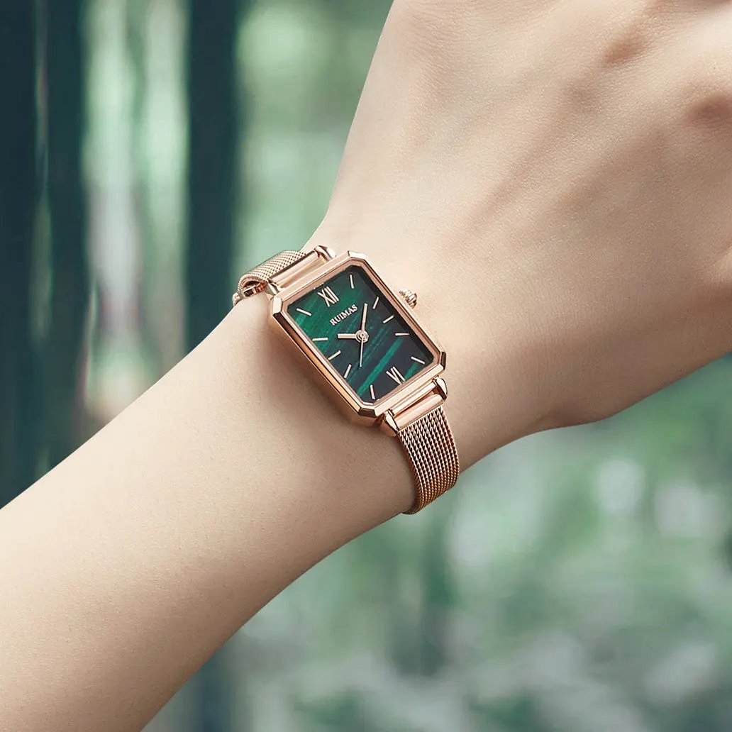 RUIMAS Luxury Ladies Watch Steel Strap Women Bracelet Clocks Leather Band Famale Wristwatch Dress Watches Reloj Mujer 329 by MEGIR WATCH GROUP