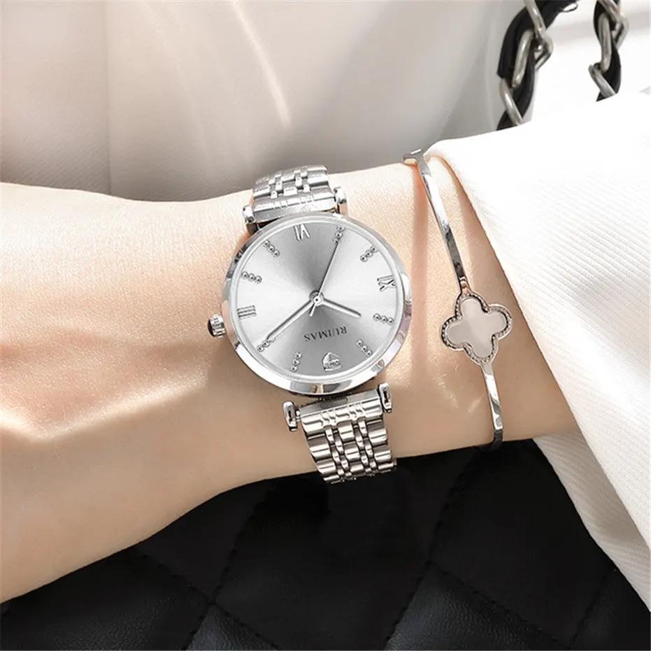 RUIMAS Women Watches Top Brand Luxury Quartz Watch Waterproof Fashion Ladies Wristwatch Stain Steel Dress Clock Reloj Mujer 536 by MEGIR WATCH GROUP