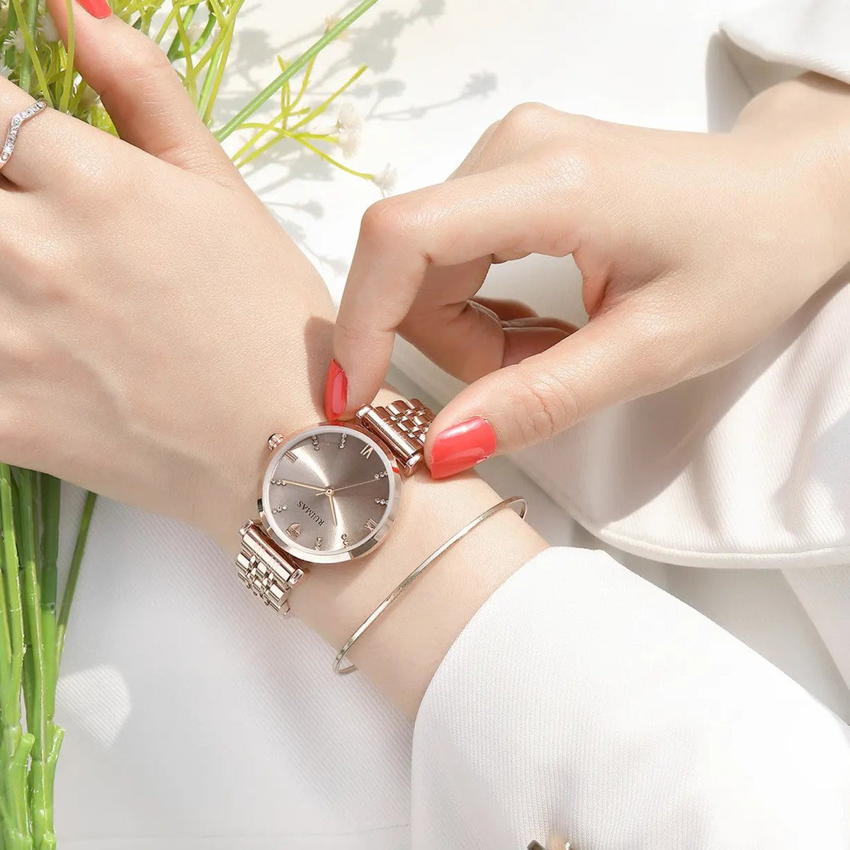 RUIMAS Women Watches Top Brand Luxury Quartz Watch Waterproof Fashion Ladies Wristwatch Stain Steel Dress Clock Reloj Mujer 536 by MEGIR WATCH GROUP