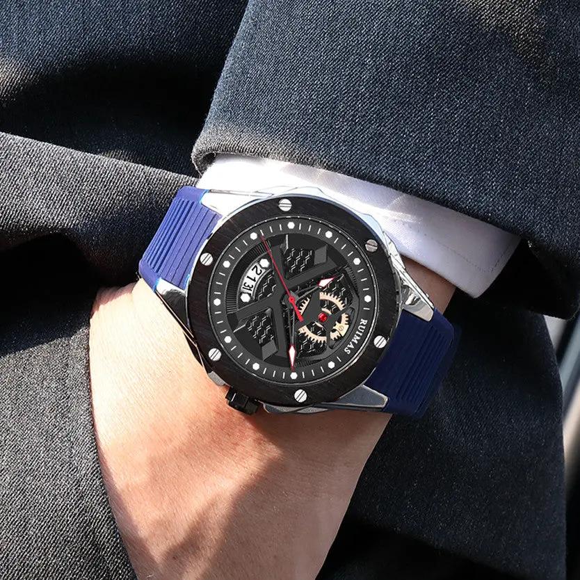 RUIMAS Brand Fashion Sport Watches for Men Quartz Silicone Band Wrist Watch Date Waterproof Wristwatches Clock Relogio Masculino 546 by MEGIR WATCH GROUP