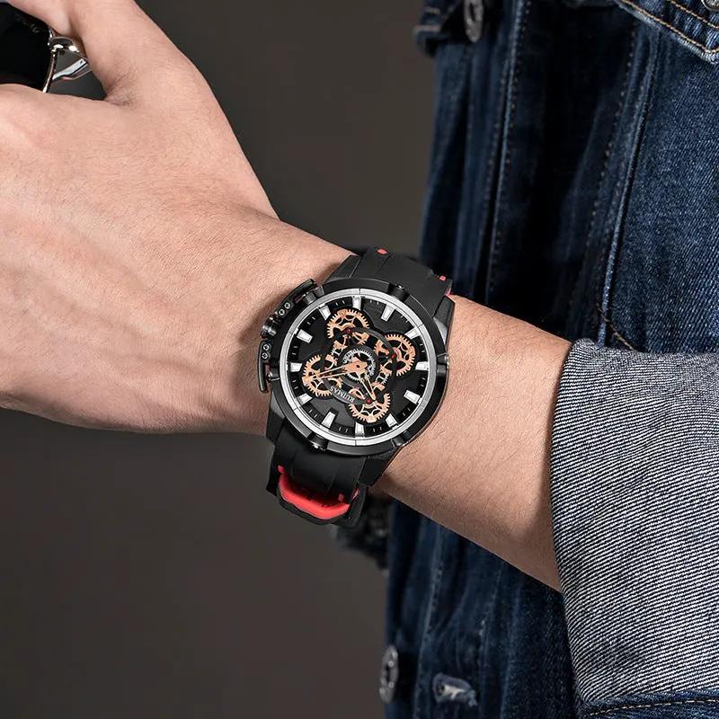 RUIMAS Top Brand Mens Watches Luxury Silicone Large Dial Sports Quartz Wristwatch Waterproof Date Clock Casual Relogio Masculino 547 by MEGIR WATCH GROUP