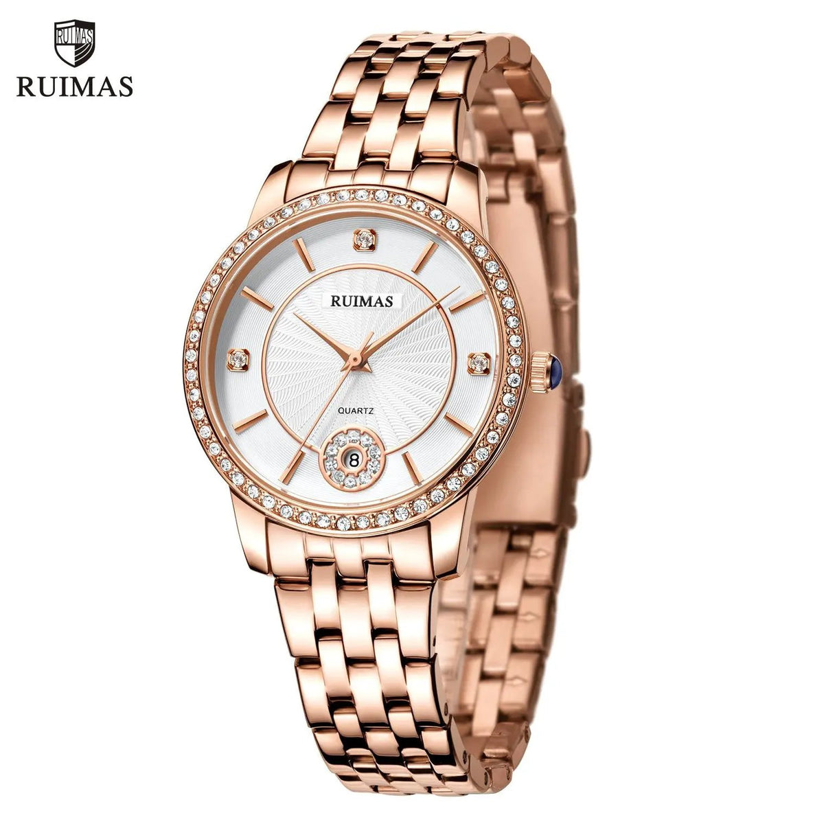 RUIMAS Luxury Women's Wrist Watch Top Brand Fashion Diamond Ladies Quartz Watches Stainless Steel Female Clock Reloj Mujer 556 by MEGIR WATCH GROUP