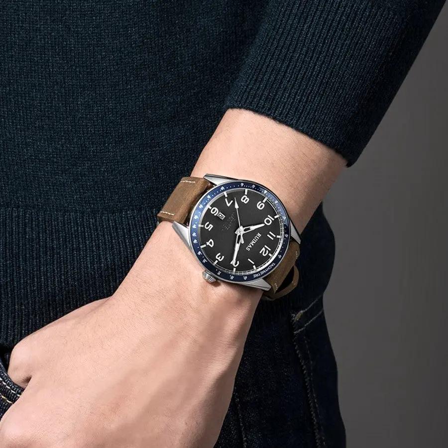 RUIMAS Men Quartz Watches Luxury Leather Sports Quartz Wristwatches Waterproof Luminous Casual Clock Auto Date Relogio Masculino 573 by MEGIR WATCH GROUP