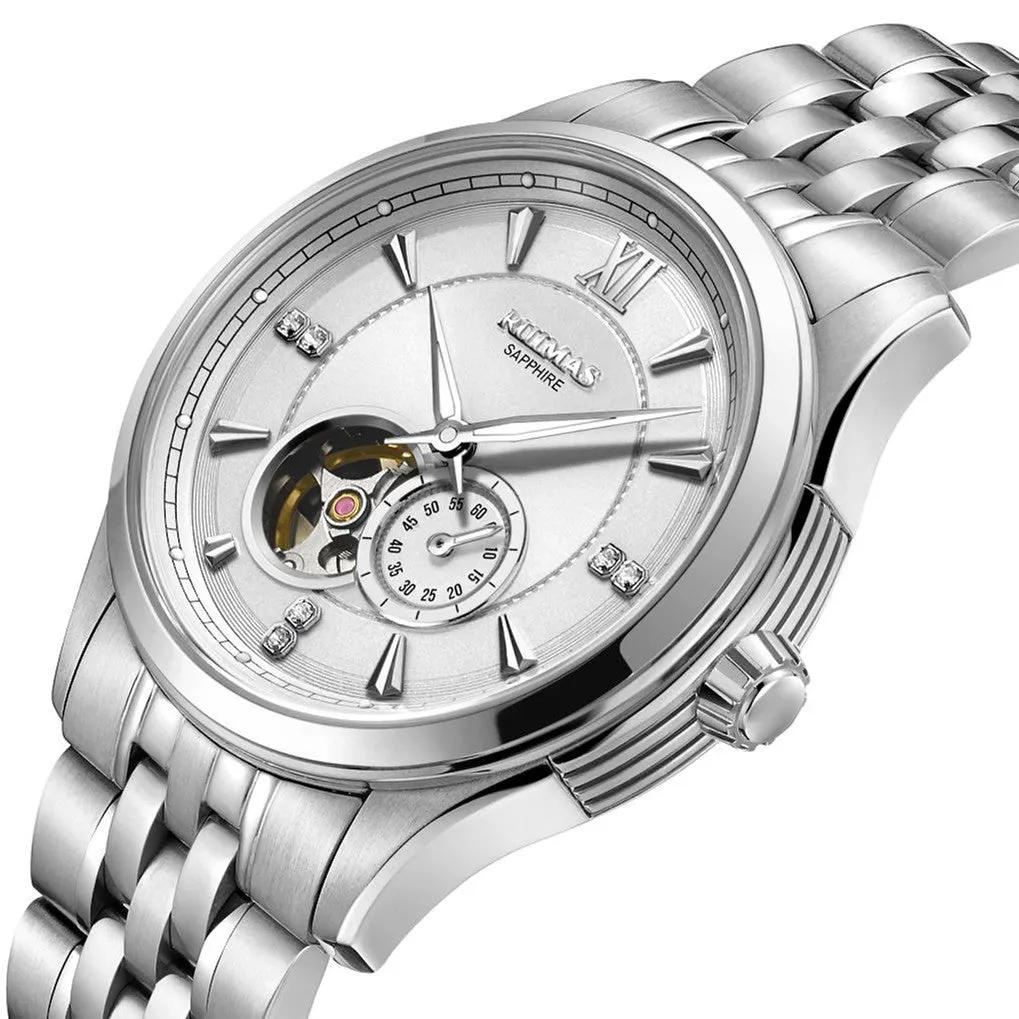 RUIMAS Luxury Men Mechanical Watches Sapphire Glass Stainless Steel Bracelet Business Casual WristWatch Clock Montre Homme 6736 by MEGIR WATCH GROUP