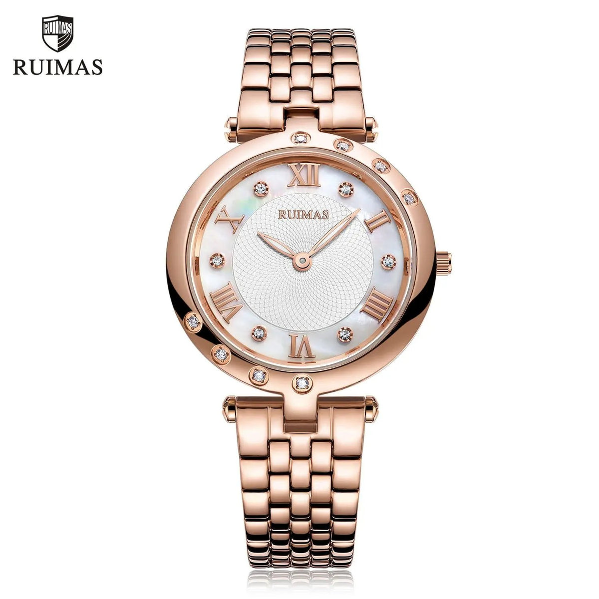 RUIMAS Ladies Wrist Watch Stainless Steel Luxury Quartz Women Watches Waterproof Female Dress Clock Bracelet reloj mujer 6749 by MEGIR WATCH GROUP