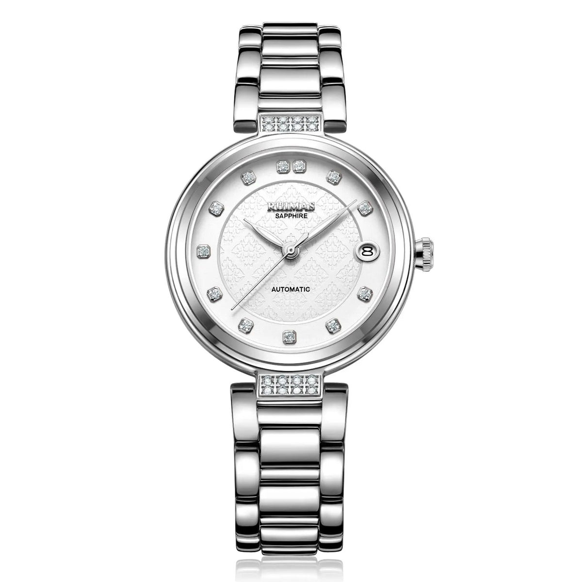 RUIMAS Women Automatic Mechanical Watch Steel Strap Ladies Business Wrist Watch Fashion Waterproof Date Clock Montre Femme 6756 by MEGIR WATCH GROUP