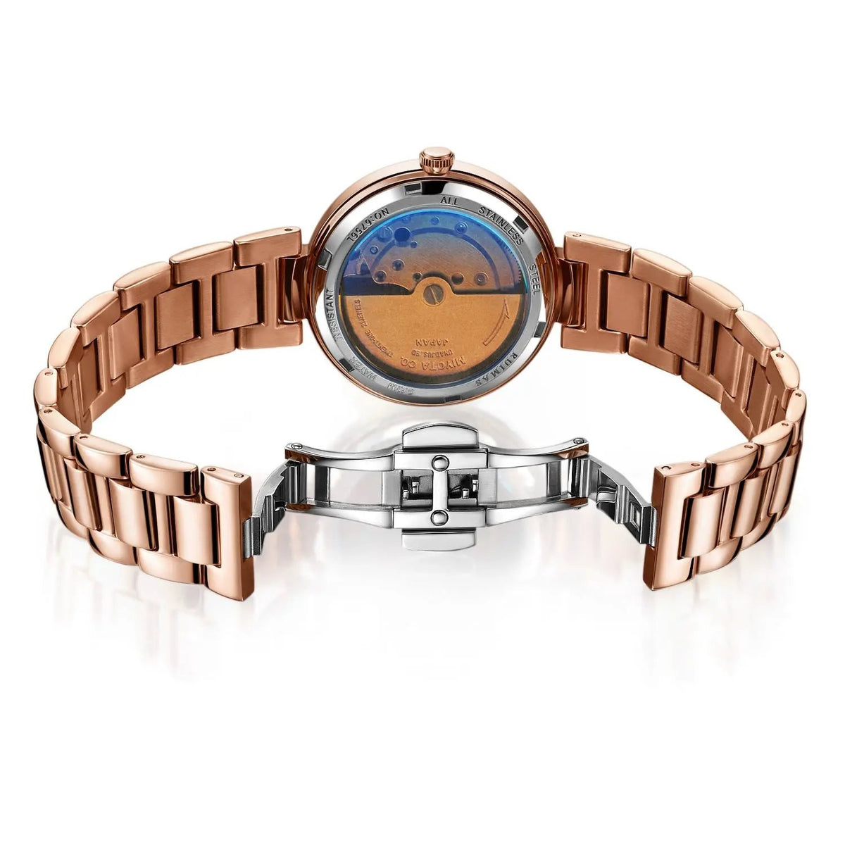RUIMAS Women Automatic Mechanical Watch Steel Strap Ladies Business Wrist Watch Fashion Waterproof Date Clock Montre Femme 6756 by MEGIR WATCH GROUP