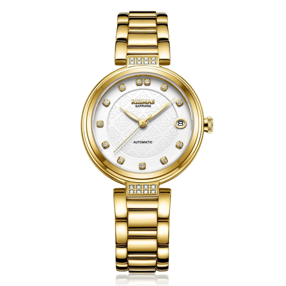 RUIMAS Women Automatic Mechanical Watch Steel Strap Ladies Business Wrist Watch Fashion Waterproof Date Clock Montre Femme 6756 by MEGIR WATCH GROUP