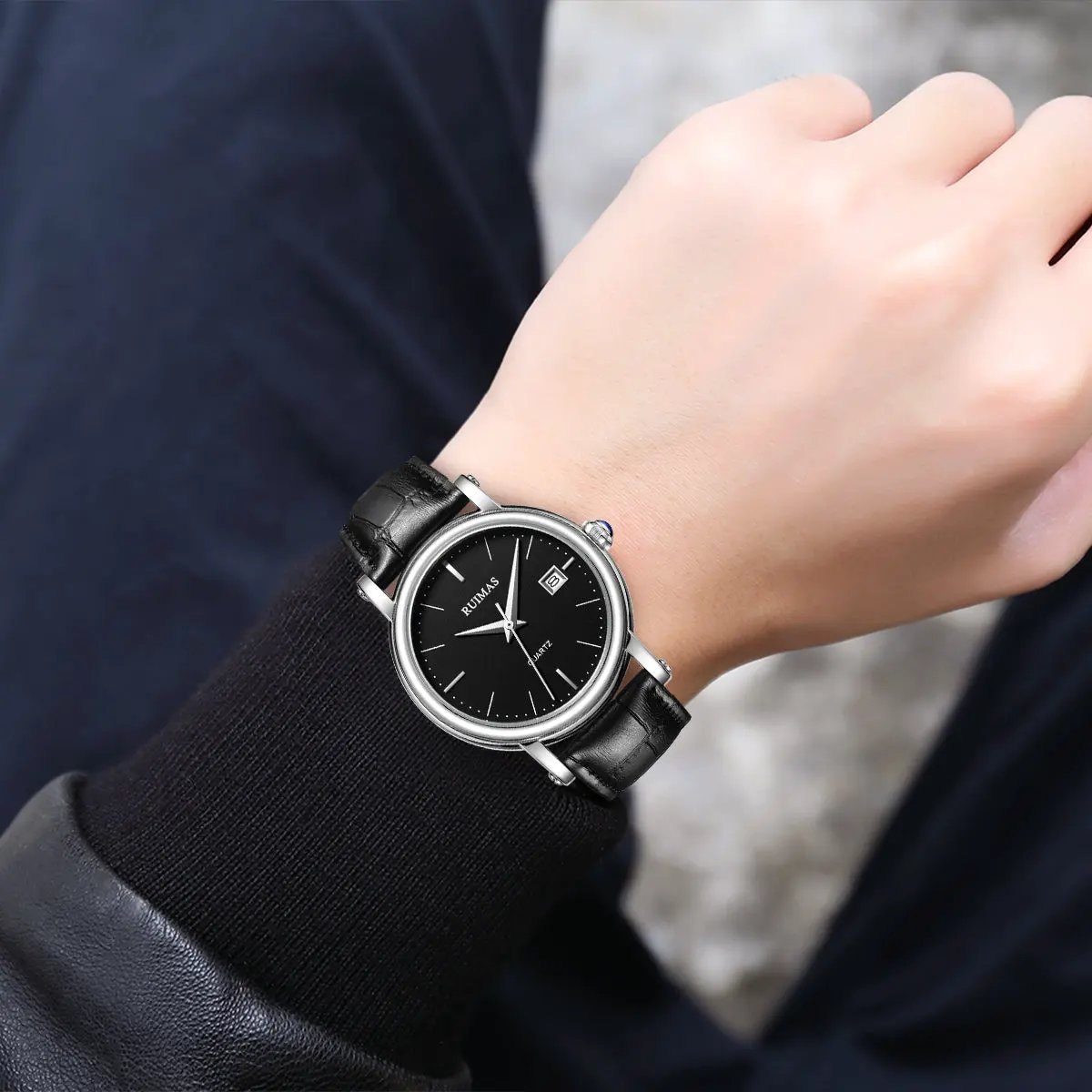 RUIMAS Fashion Mens Quartz Watches Sapphire Sport Wristwatch Waterproof Large Dial Business Casual Watch Clock Montre Homme 6762 by MEGIR WATCH GROUP