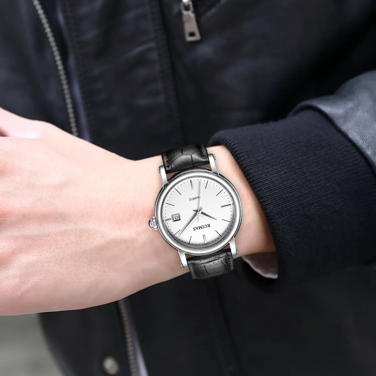 RUIMAS Fashion Mens Quartz Watches Sapphire Sport Wristwatch Waterproof Large Dial Business Casual Watch Clock Montre Homme 6762 by MEGIR WATCH GROUP
