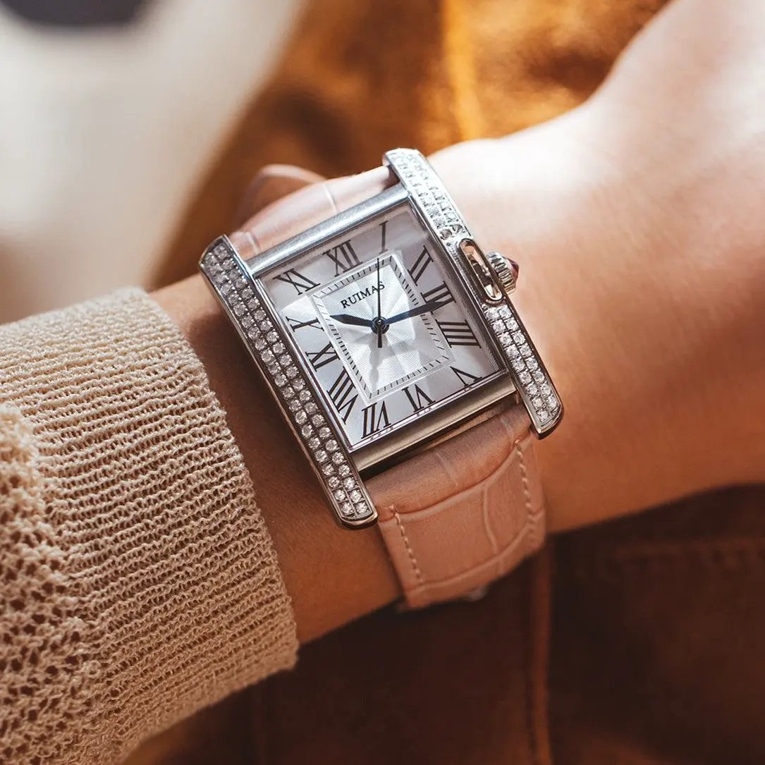 RUIMAS Fashion Automatic Mechanical Watch for Women Luxury Leather Ladies Wristwatch Waterproof Female Clock Reloj Mujer 6773 by MEGIR WATCH GROUP
