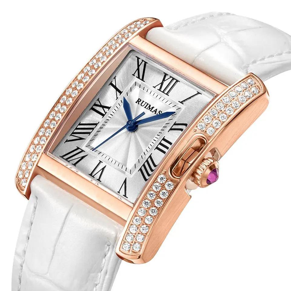 RUIMAS Fashion Automatic Mechanical Watch for Women Luxury Leather Ladies Wristwatch Waterproof Female Clock Reloj Mujer 6773 by MEGIR WATCH GROUP