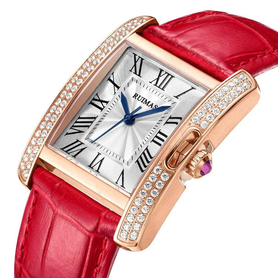 RUIMAS Fashion Automatic Mechanical Watch for Women Luxury Leather Ladies Wristwatch Waterproof Female Clock Reloj Mujer 6773 by MEGIR WATCH GROUP