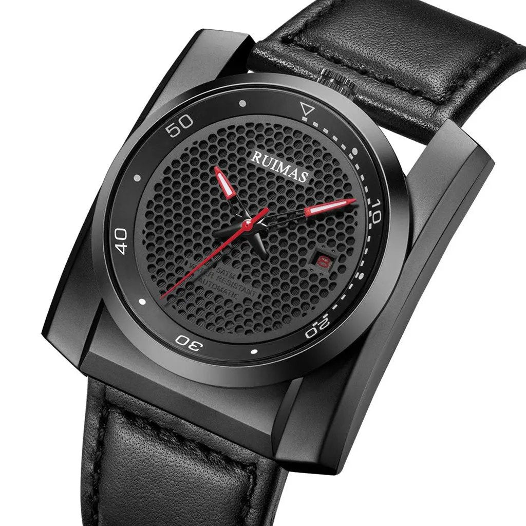 RUIMAS Luxury Men Watches Automatic Mechanical Wrist Watch for Mens Fashion Leather Business Casual Clock Montre Homme 6775 by MEGIR WATCH GROUP