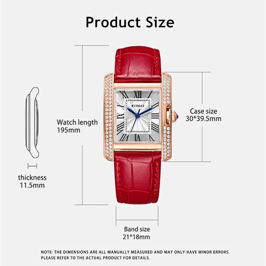 RUIMAS Fashion Automatic Mechanical Watch for Women Luxury Leather Ladies Wristwatch Waterproof Female Clock Reloj Mujer 6773 by MEGIR WATCH GROUP