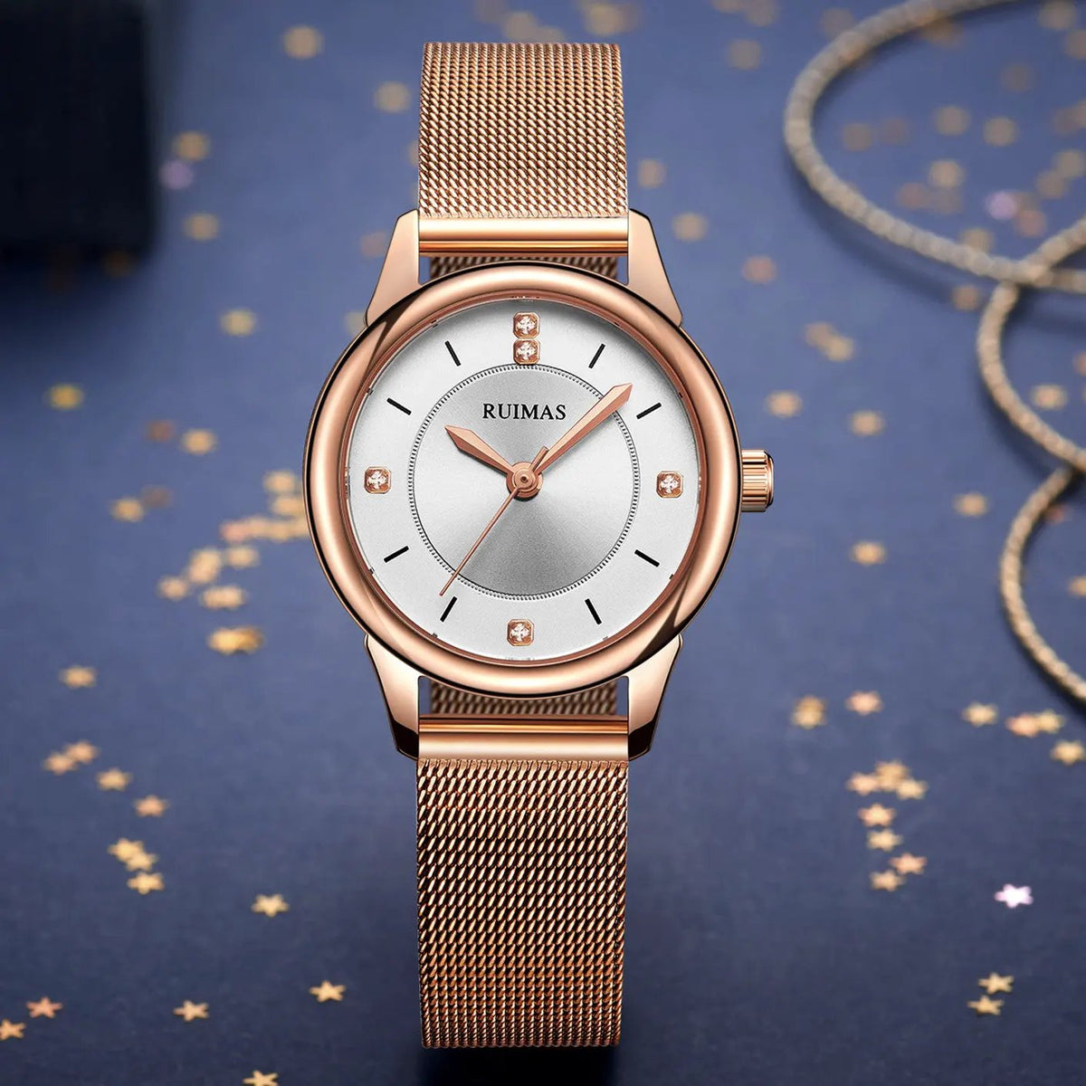 RUIMAS Women Watches Luxury Fashion Female Quartz Watch Steel Mesh Ladies Wristwatch Elegant Dress Clock Relogio Feminino 6779 by MEGIR WATCH GROUP