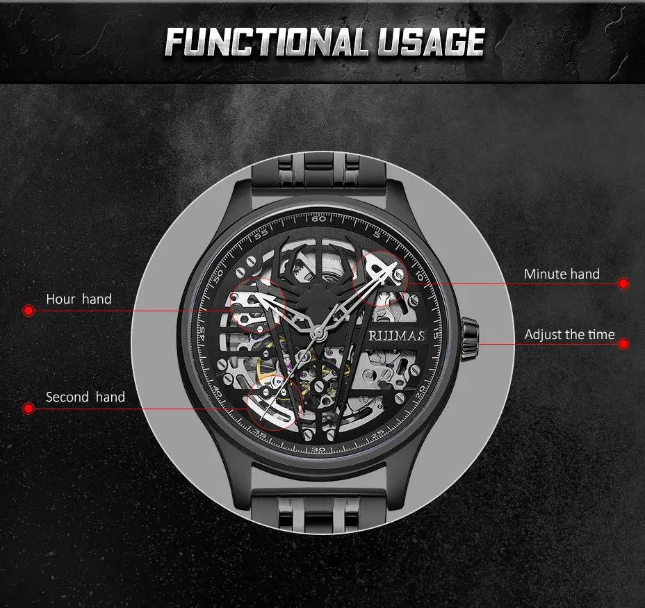 RUIMAS Watches for Men Top Brand Luxury Mechanical Chronograph Clock Stainless Steel Casual Wrist Watch Man Business Watch 6787 by MEGIR WATCH GROUP