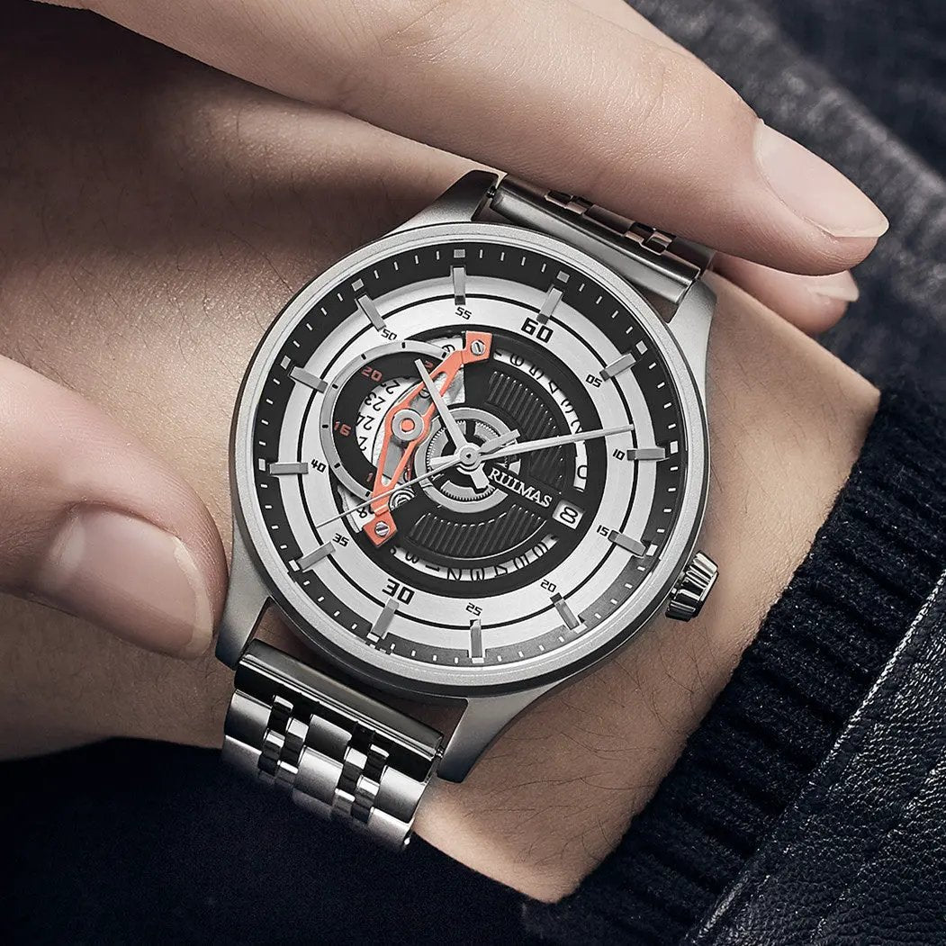 RUIMAS Luxury Business Watches for Mens Fashion Stainless Steel Automatic Mechanical Watch Waterproof Date Wristwatch Clock 6786 by MEGIR WATCH GROUP
