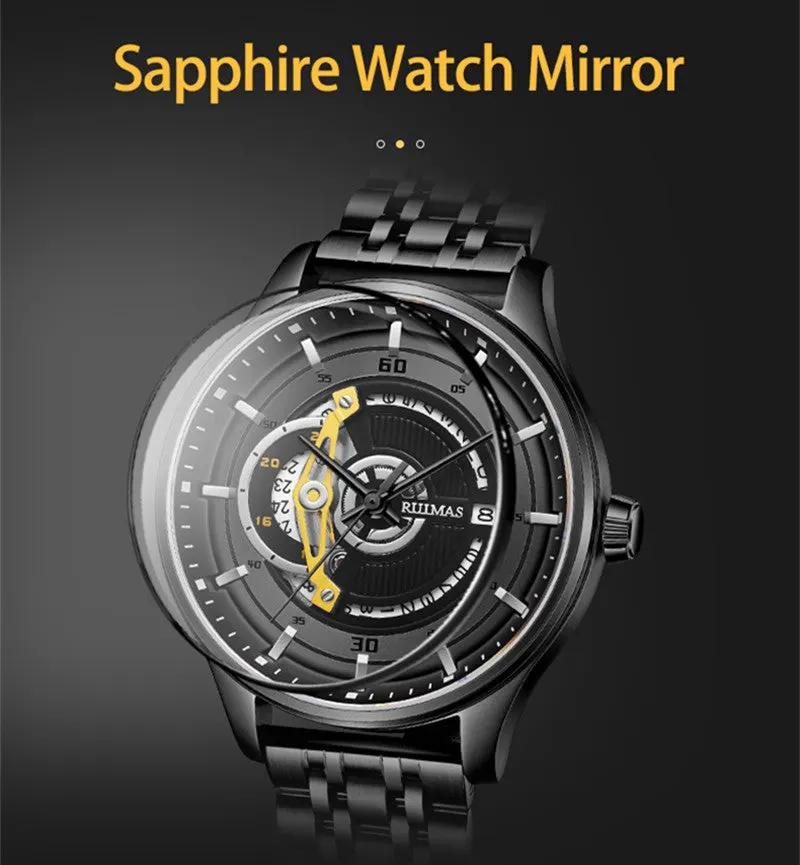 RUIMAS Luxury Business Watches for Mens Fashion Stainless Steel Automatic Mechanical Watch Waterproof Date Wristwatch Clock 6786 by MEGIR WATCH GROUP