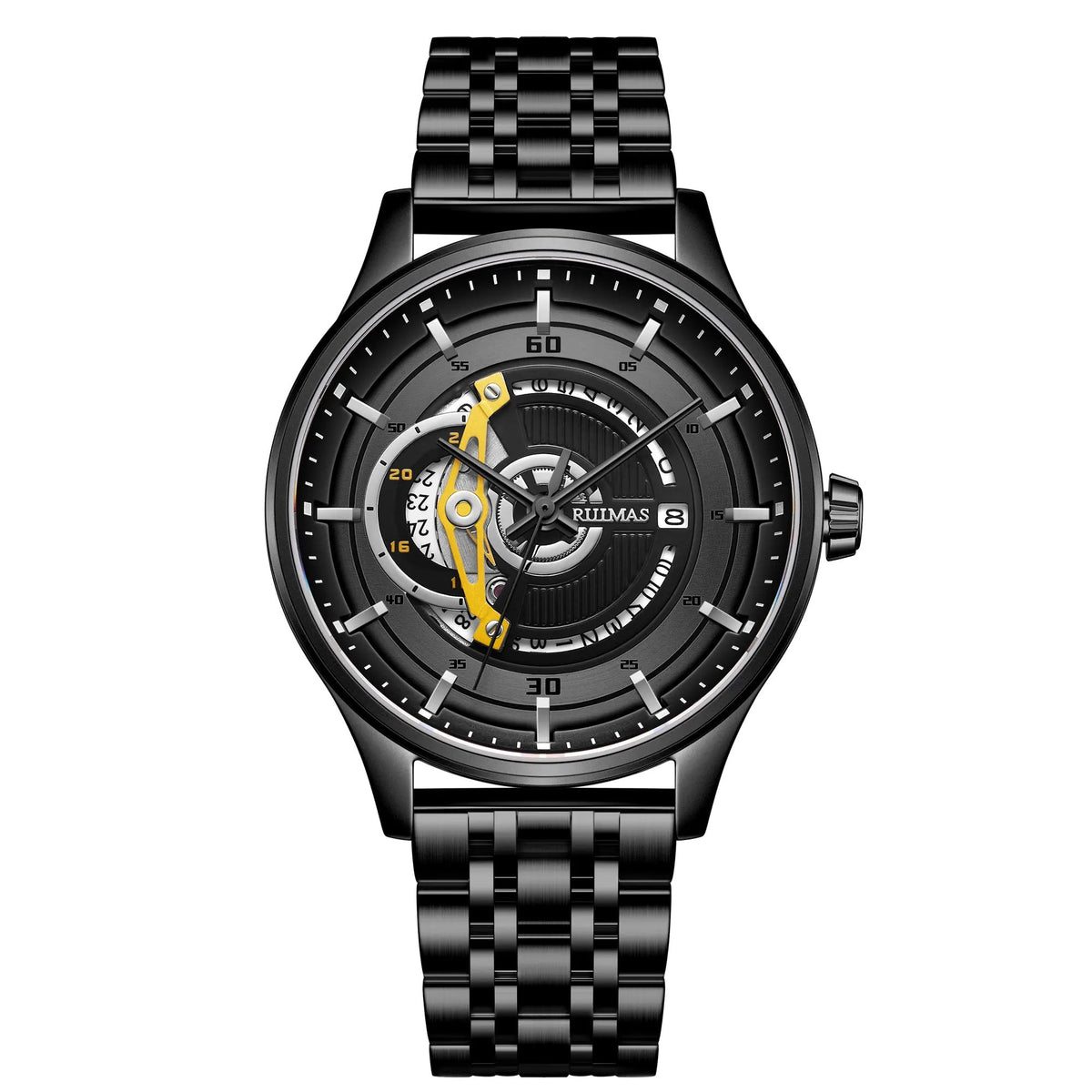 RUIMAS Luxury Business Watches for Mens Fashion Stainless Steel Automatic Mechanical Watch Waterproof Date Wristwatch Clock 6786 by MEGIR WATCH GROUP