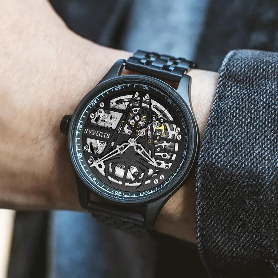 RUIMAS Watches for Men Top Brand Luxury Mechanical Chronograph Clock Stainless Steel Casual Wrist Watch Man Business Watch 6787 by MEGIR WATCH GROUP