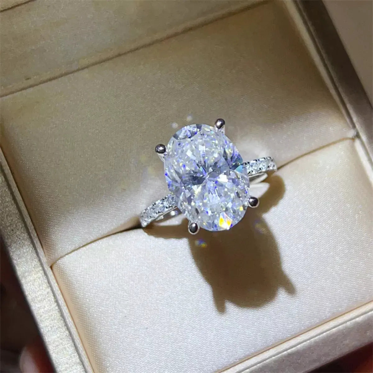 8 Carat Moissanite 925 Sterling Silver Ring by Partner Label