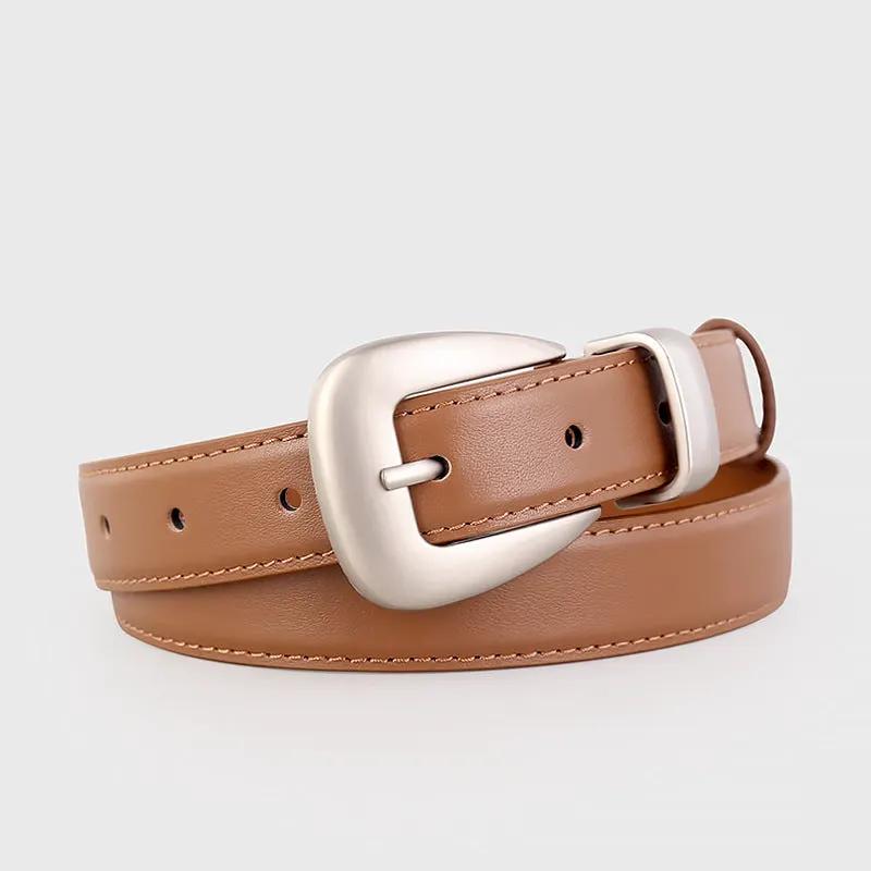 Buckle Skinny Leather Belt by Trendsi