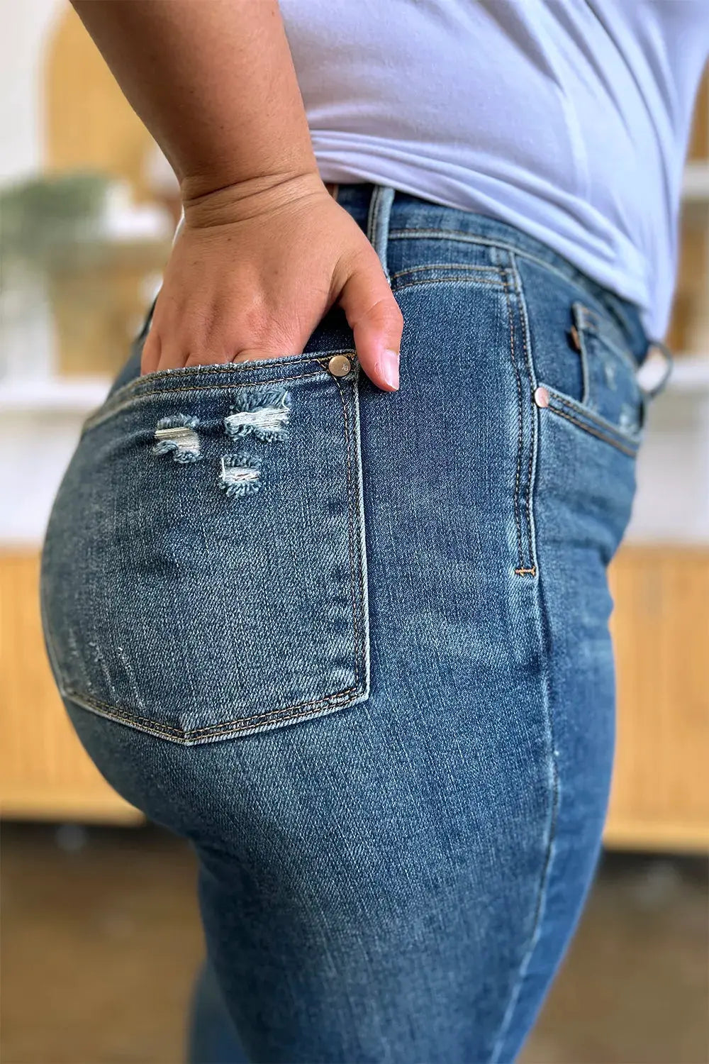 Judy Blue Full Size Tummy Control High Waist Slim Jeans by Judy Blue