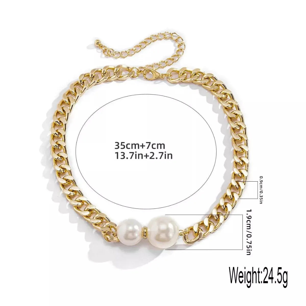 18K Gold-Plated Pearl Necklace by Partner Label