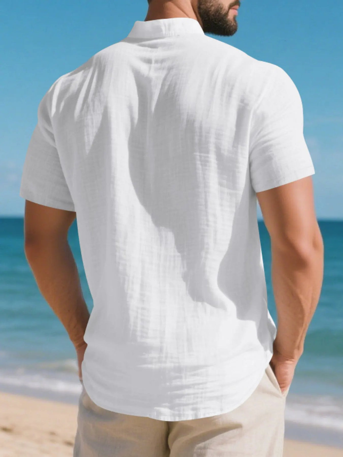 Men's Full Size Button Detail Short Sleeve Shirt Plus Size by Trendsi