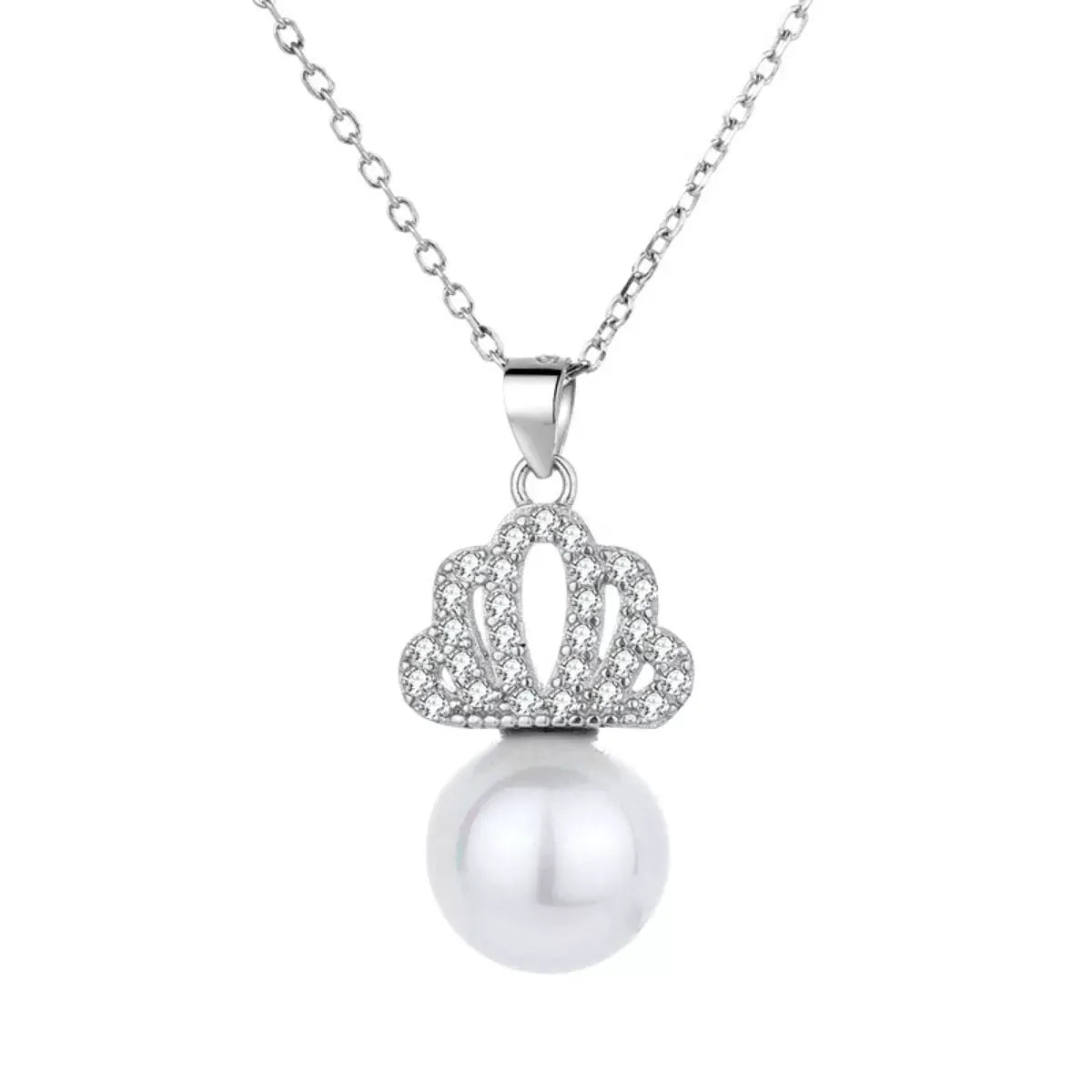 Crown Pearl Pendant Necklace by Partner Labels