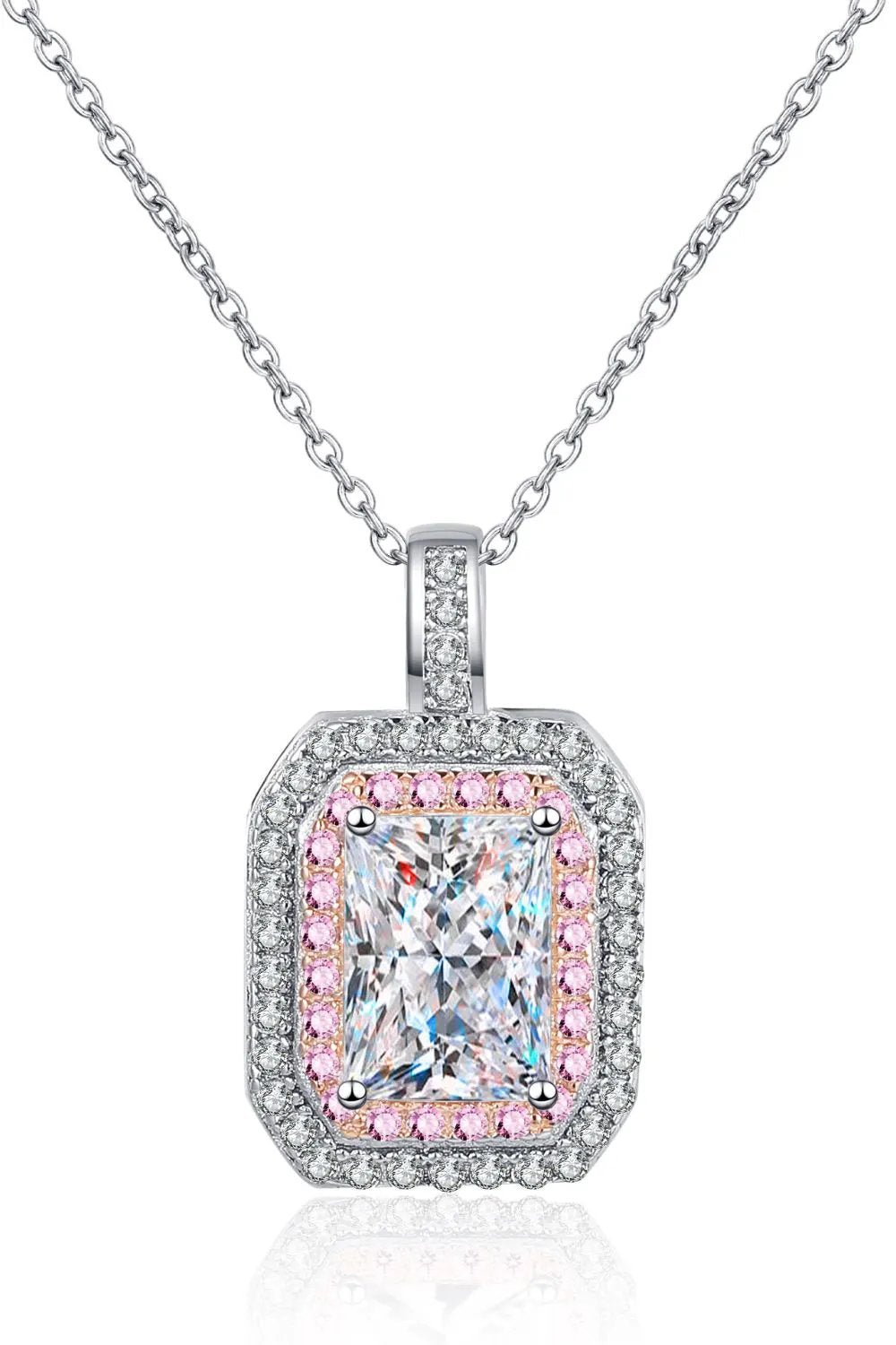 1 Carat Moissanite Geometric Pendant Chain Necklace by Partner Labels