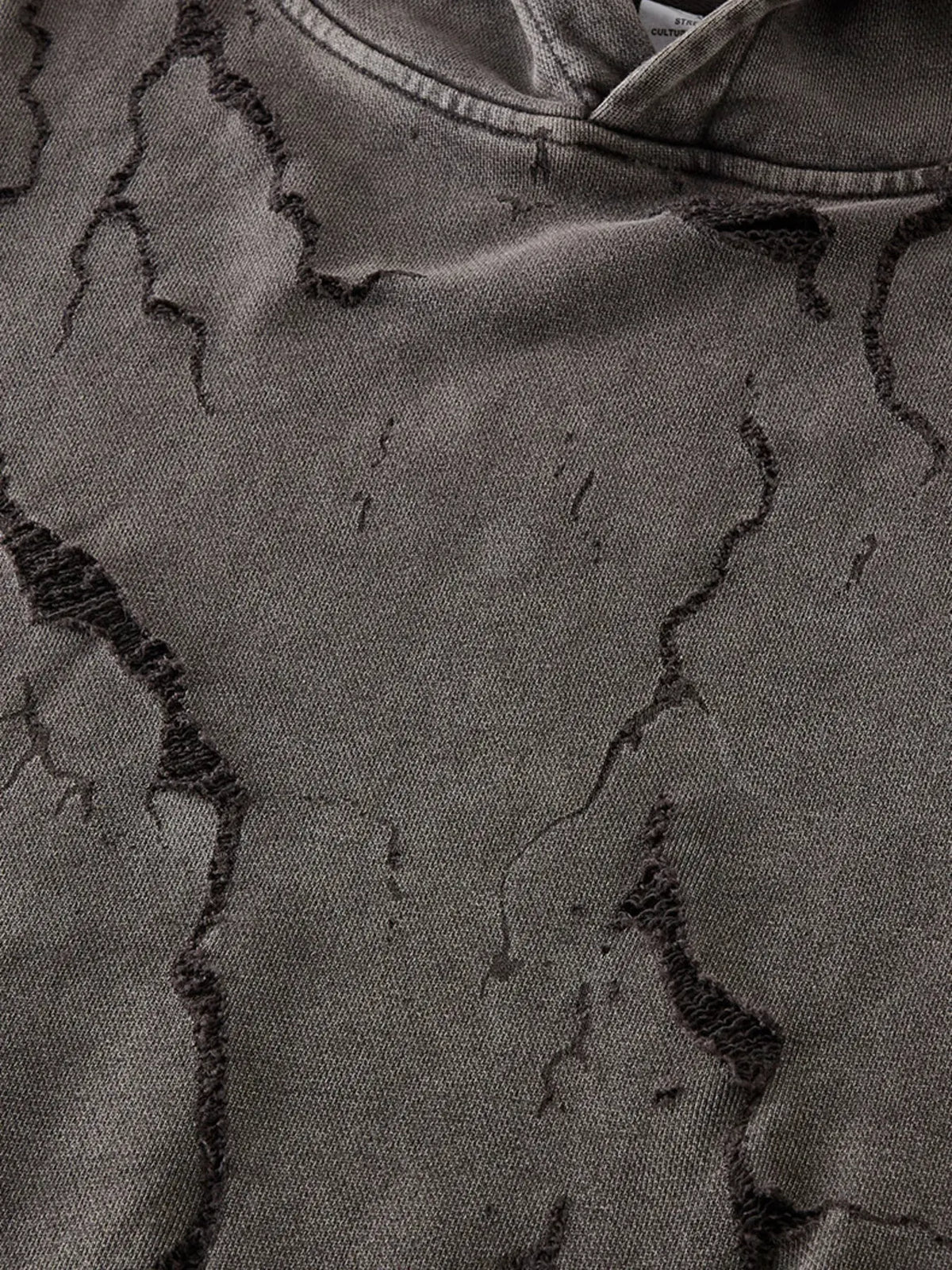 Men's Distressed Long Sleeve Hoodie by Trendsi
