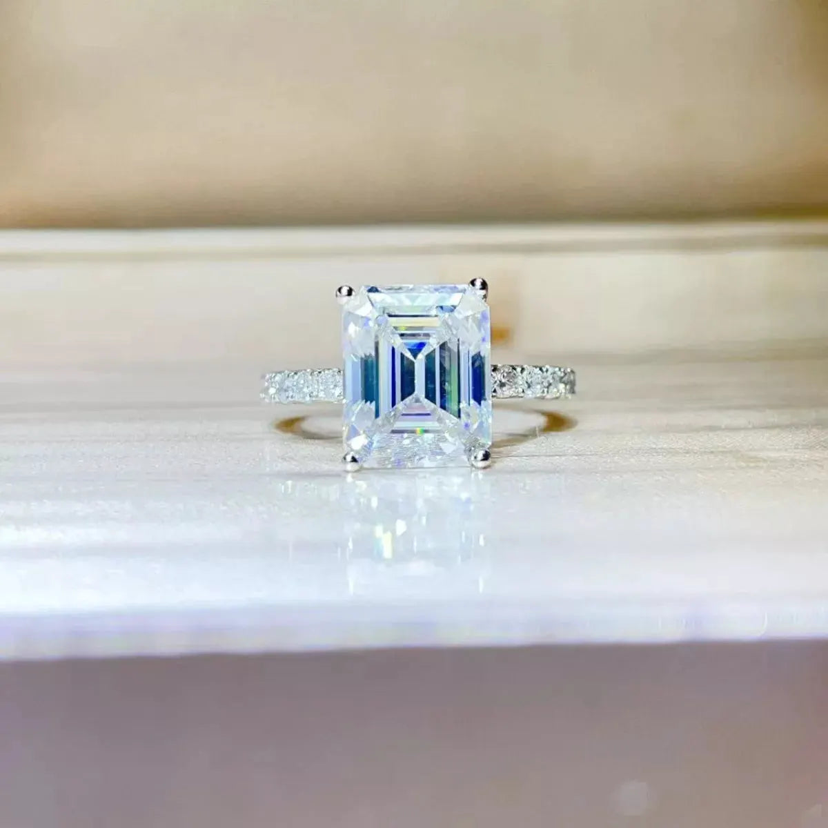 5 Carat Moissanite 925 Sterling Silver Ring by Partner Label