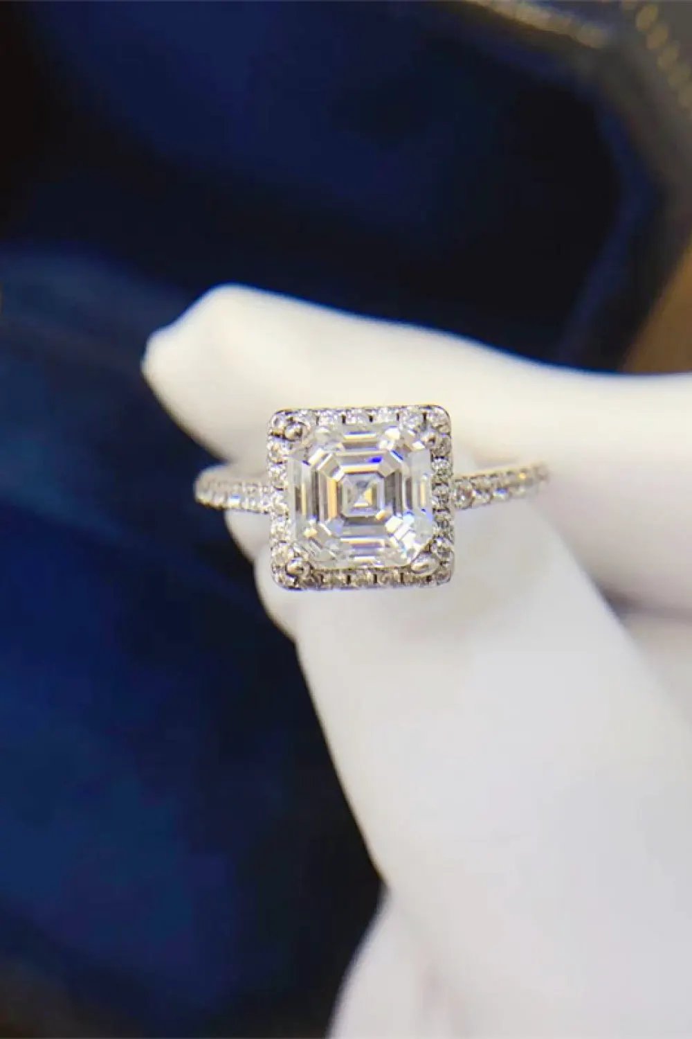 2 Carat Moissanite 925 Sterling Silver Ring by Partner Label