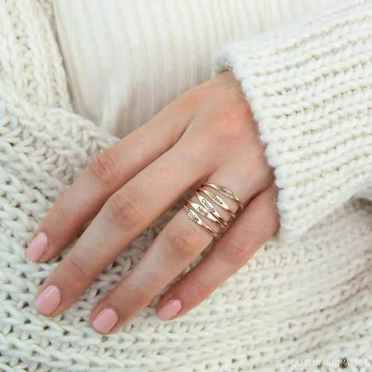 Tiny Name Ring - Minimalist Ring - delicate ring by Maiden-Art