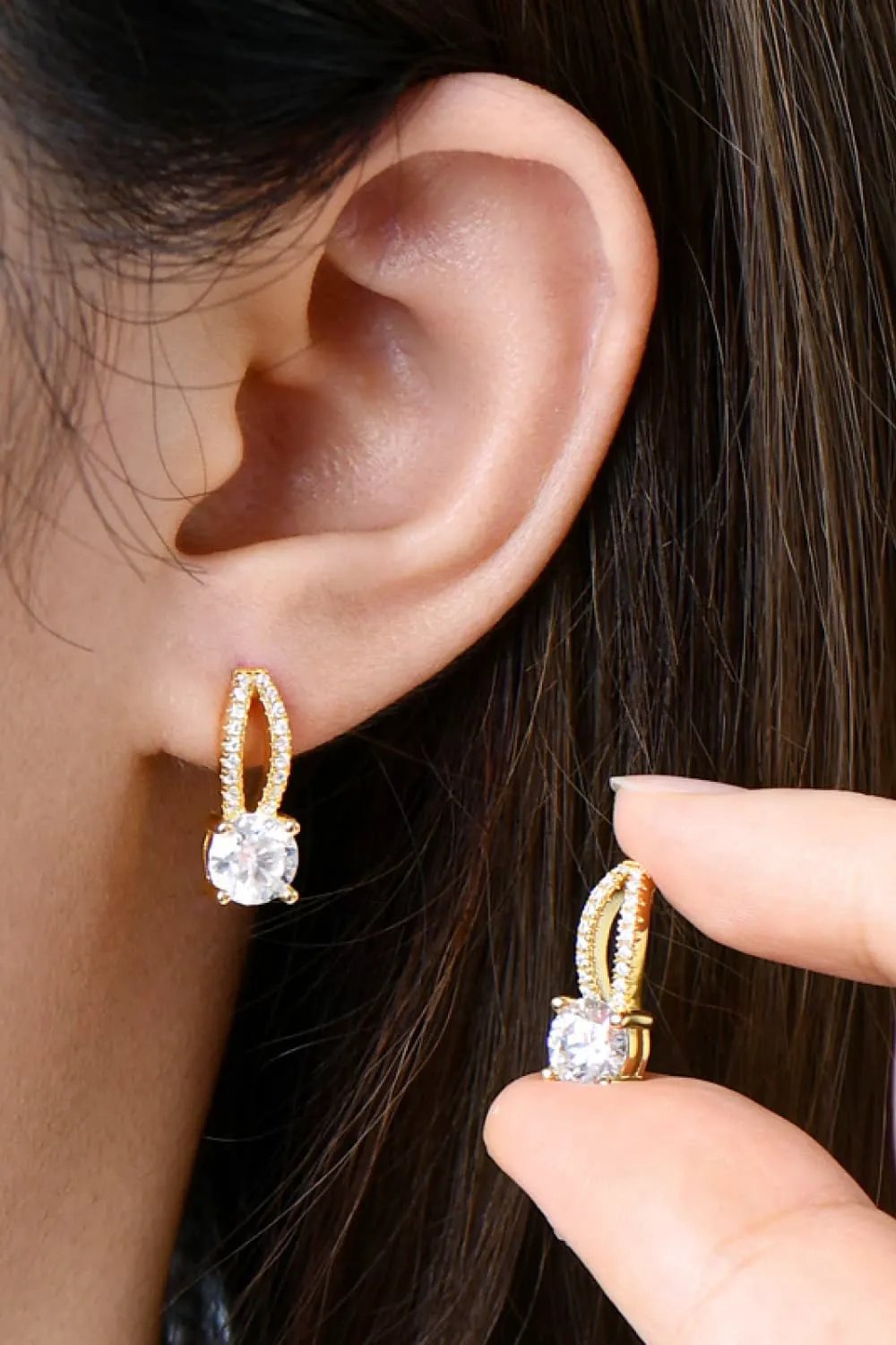 1 Carat Moissanite 925 Sterling Silver Earrings by Partner Label