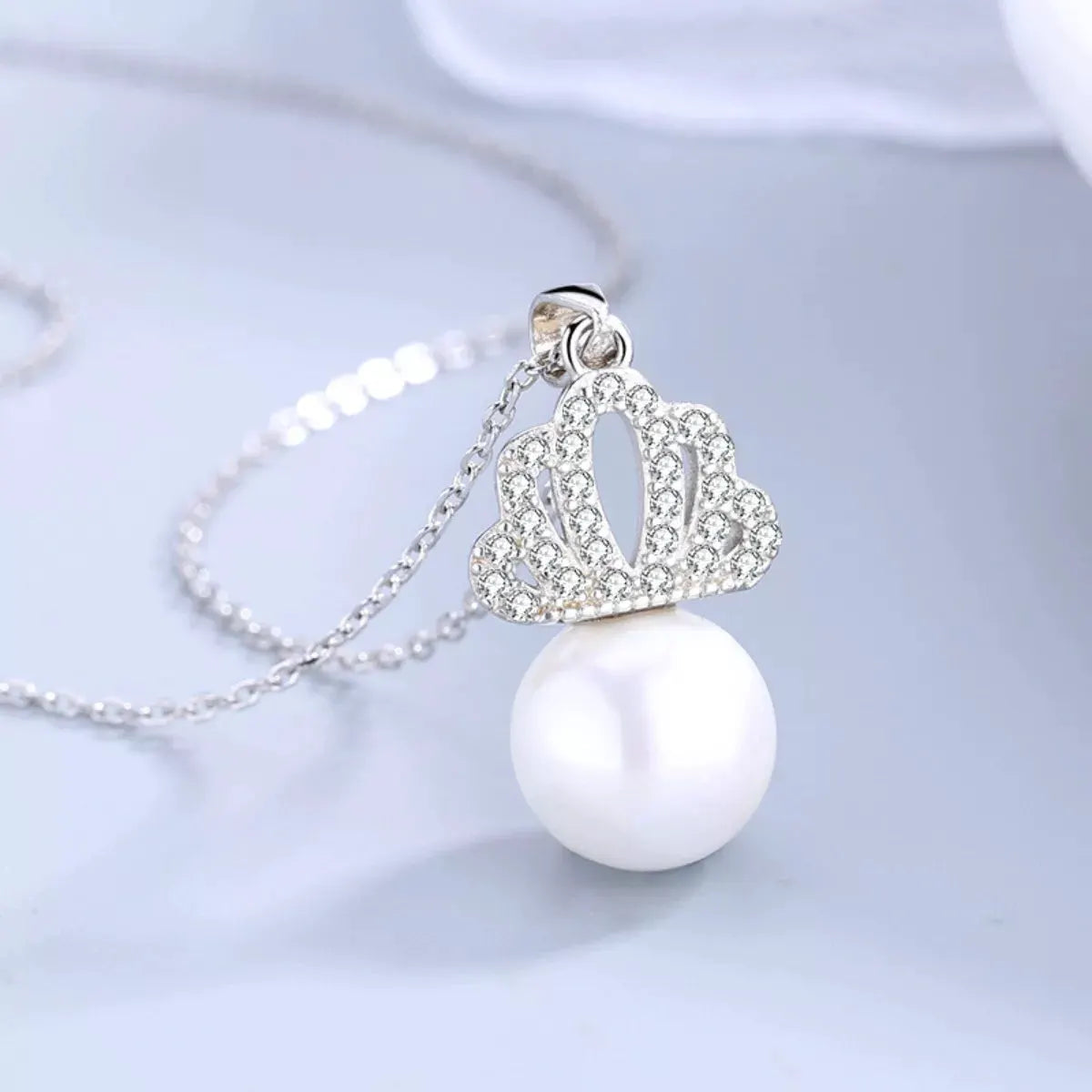 Crown Pearl Pendant Necklace by Partner Labels