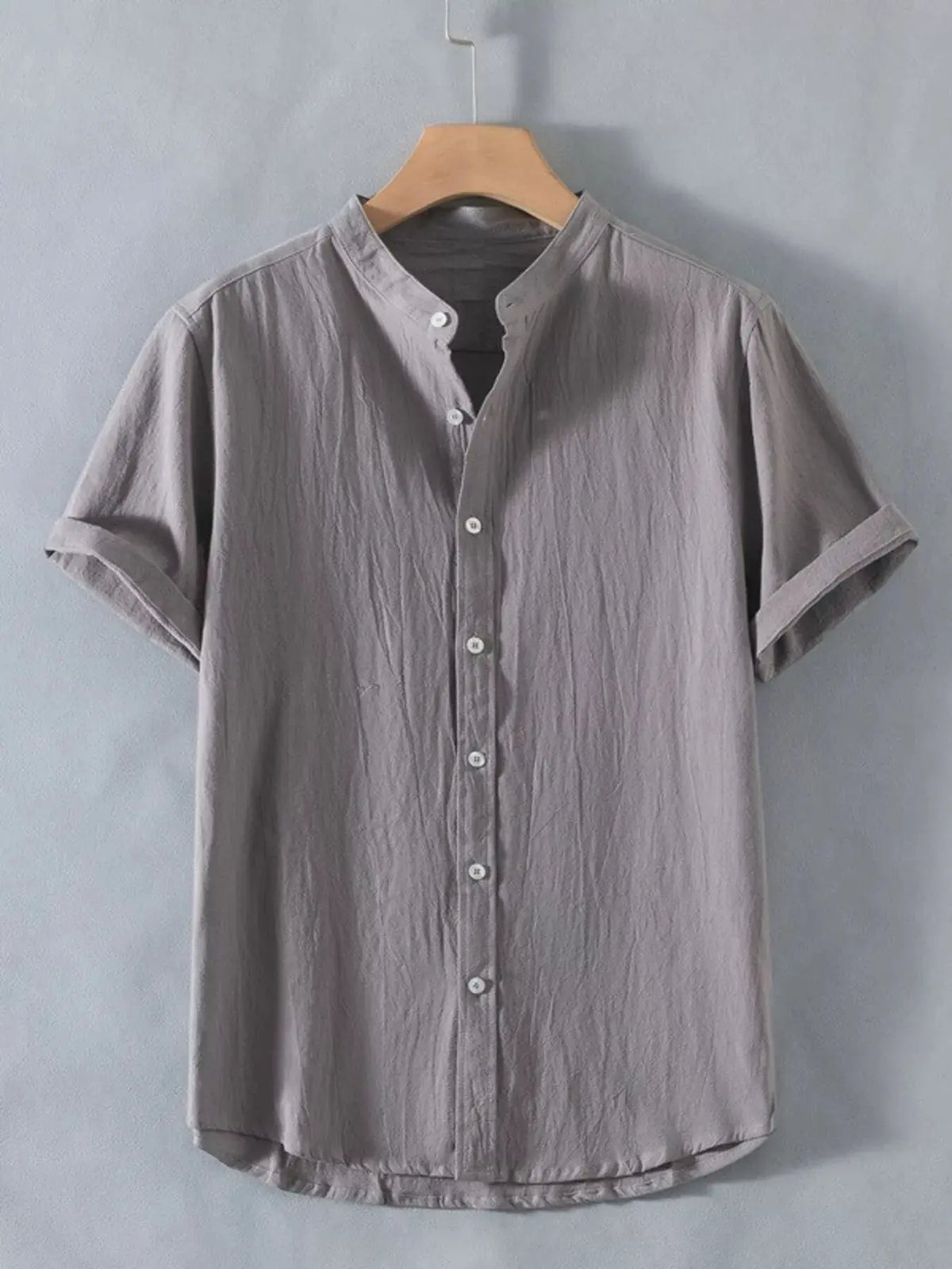 Men's Plus Size Button Up Short Sleeve Shirt by Trendsi