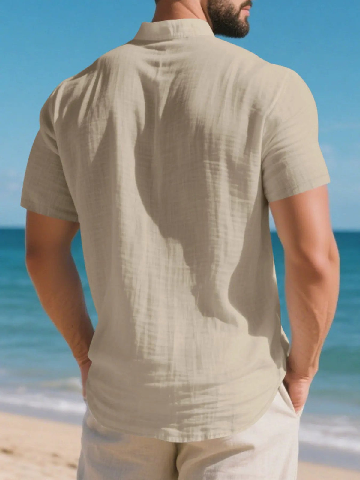 Men's Full Size Button Detail Short Sleeve Shirt Plus Size by Trendsi