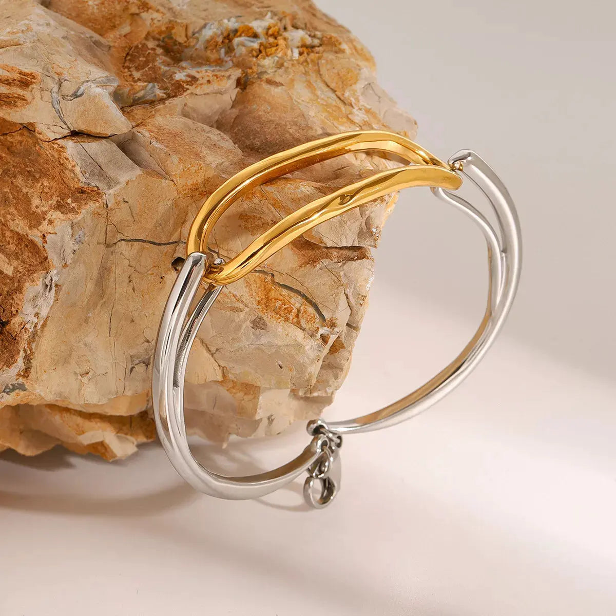 Two-Tone Geometric Link Bracelet by Partner Label