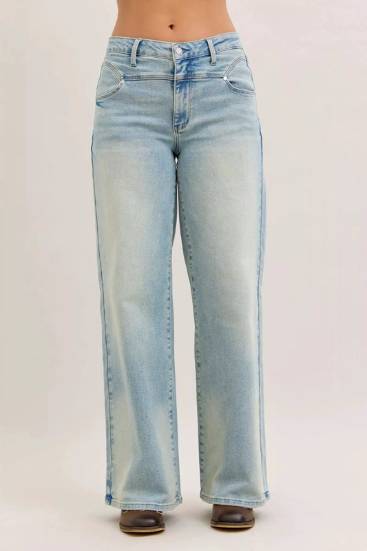 Judy Blue High Waist Column Straight Jeans by Judy Blue