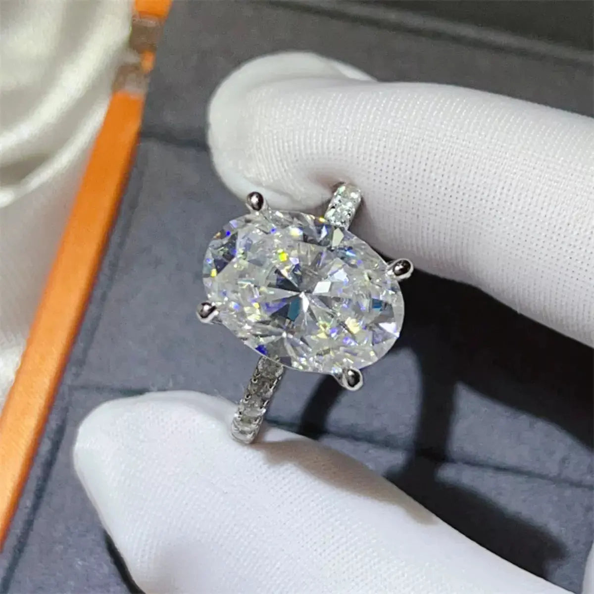 8 Carat Moissanite 925 Sterling Silver Ring by Partner Label