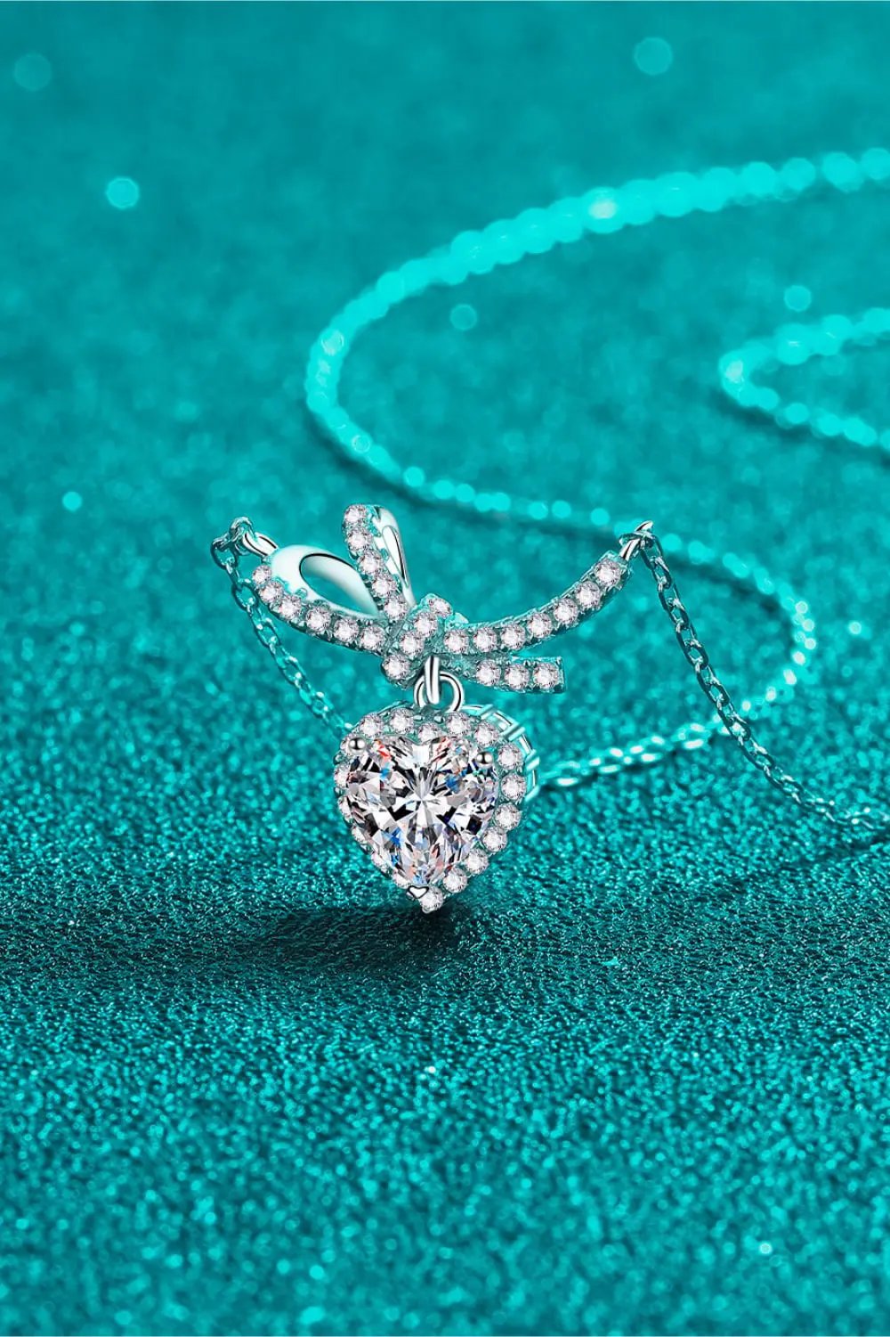 1 Carat Moissanite Heart Pendant Necklace by Partner Labels