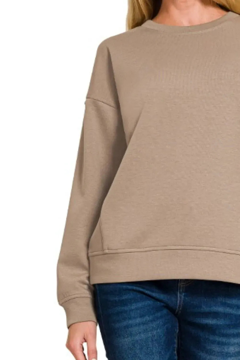Zenana Scuba Round-neck Sweatshirts by Zenana