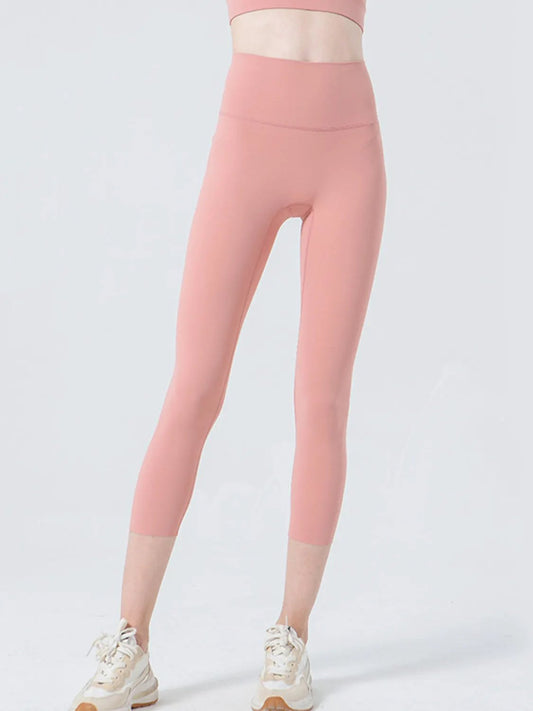 Wide Waistband Cropped Sports Leggings by Partner Label