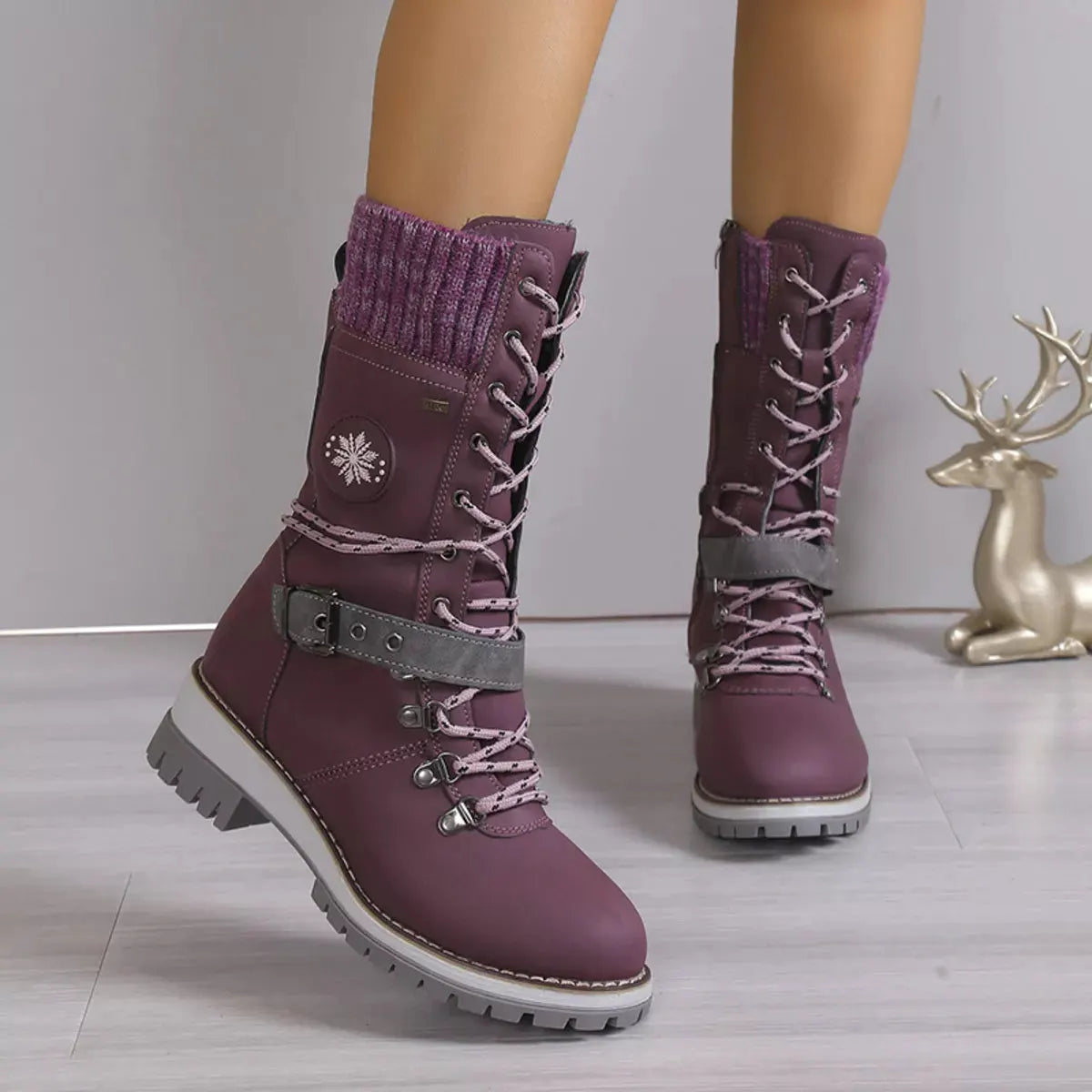 Lace Up Block Heel Boots by Partner Label