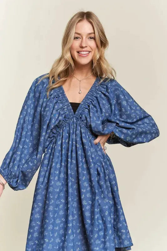 ADORA Batwing Sleeves Floral Dress by Partner Label