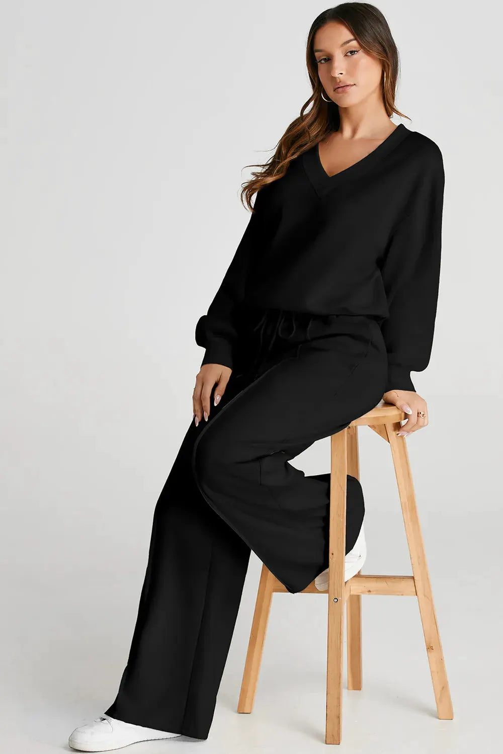 V-Neck Long Sleeve Top and Pants Active Set by Partner Label
